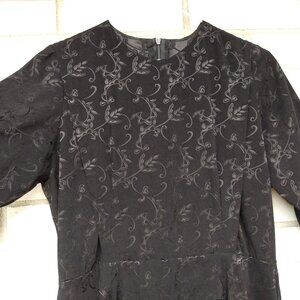 Amish Mennonite Cape Dress 36"B 30"W FORMAL Handmade Black Reverse Satin Party